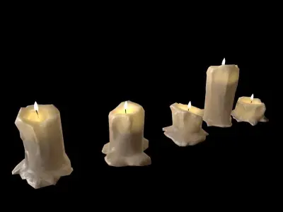 Candles Pack Low-poly 3D model