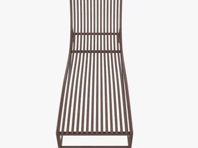 Sunbed dark wood 3D model