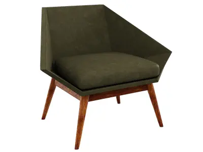 Armchair modern 4 colors Leather and tiles Low-poly 3D model