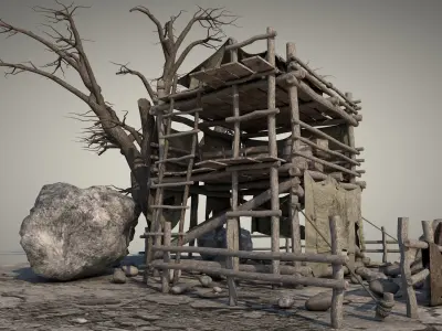 Survival Tent v9 3D model