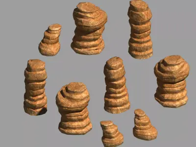 Desert - Mountain - Wind Stone 05 3D model