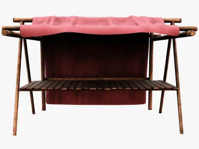 Market Stall Cotton  Low-poly 3D model