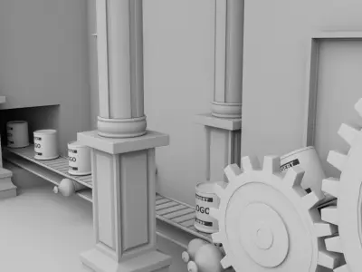 Interior Factory Scene 3D model