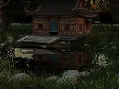 Temple Environment Scene Blender 3D model