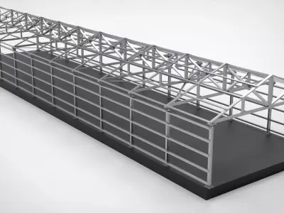 Industrial Metal Hangar 3D model