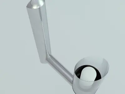Wall Lamp Single Silver 2 3D model