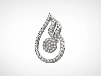 PE15 Classic Solitaire Pendant half ct CAD STL 18K  3g 3D print model