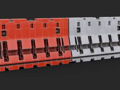 Traffic Fence 3D model Pack Low-poly 3D model