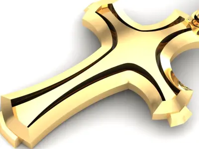 Light Gold Cross New Design  CP 45 3D print model