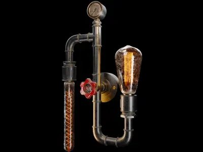 Edison Filament Bulb Wall Lamp 3D model