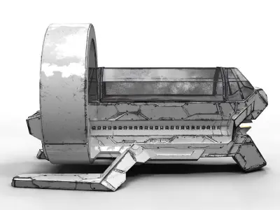 Sci Fi Medic Bot PBR Lowpoly Low-poly 3D model