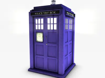 Police box The Tardis Low-poly 3D model