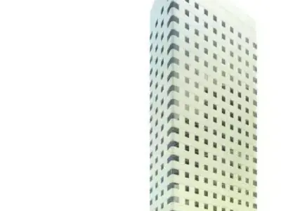 White Realistic Skyscraper 3D model