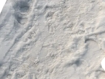 Snow 14 footprints PBR Low-poly 3D model