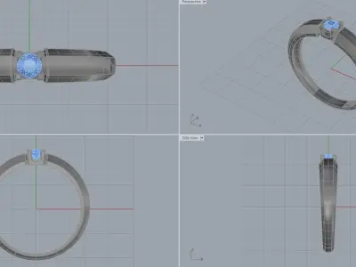 wedding engagement women ring 3dm 3D print model 3