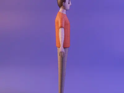 Young Man Character Free low-poly 3D model