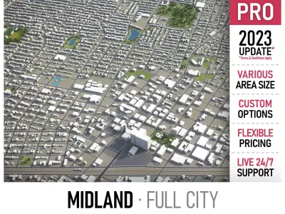 Midland - 3D City Model Low-poly 3D model