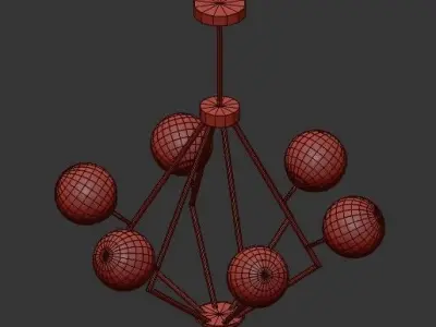 CAMPILO campiglio light chandelier in chrome with clear glass... 3D model