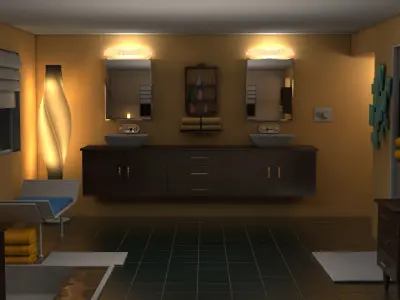 Bathroom floor plan of apartment 3D model