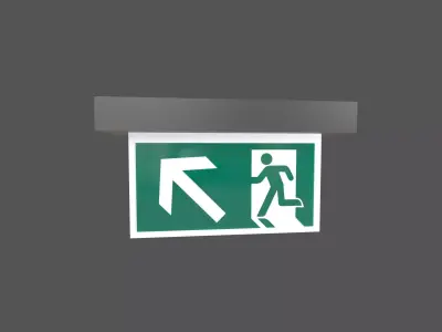 Exit Sign v1 005 Low-poly 3D model