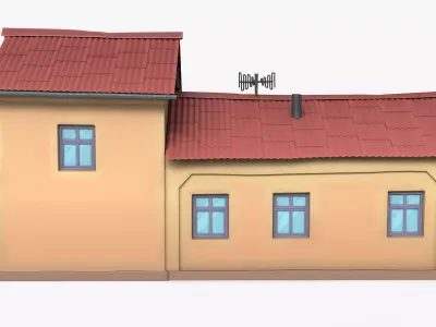 Cartoon House 01 Asian Traditional 3D model