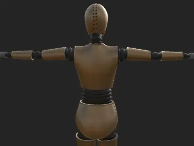 old timey robot Low-poly 3D model