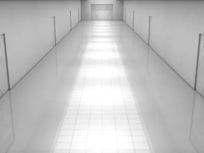  Sci Fi Corridor Low-poly 3D model