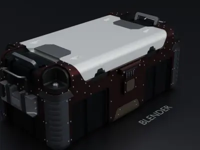 Sci-fi Game Asset Of 3D Box 3D model