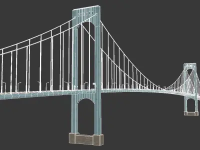Bronx Whitestone Bridge Low-poly 3D model