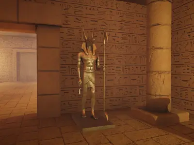 Egyptian Tombs with Pyramid Low-poly 3D model