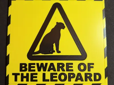 HHGttG Beware of the Leopard Sign 3D print model