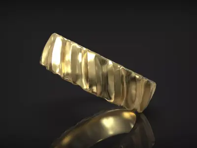 Abstract Textured Pattern Hammered Wedding Band 3D print model