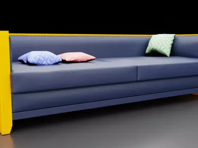 Classic Leather Couch for Interior and Architectural Design 3D model