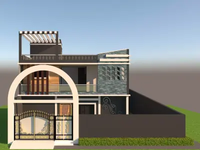 00001 modern house design 3D model