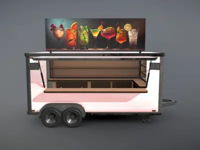 Beverage Truck Low-poly 3D model
