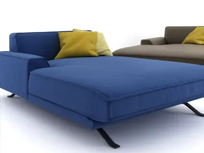 Slab Chaise Longue 180 3D model