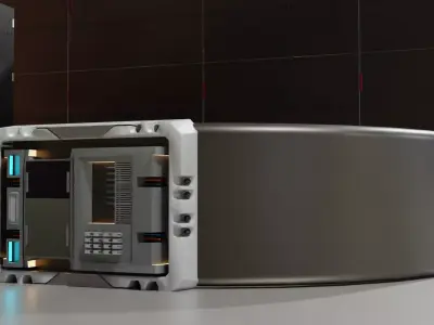 Low Poly Sci-Fi Bracelet C3PO Low-poly 3D model