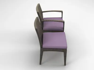 Dedon Panama Chair Set 3D model