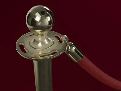 Stanchion and a Red Velvet Rope 3D model
