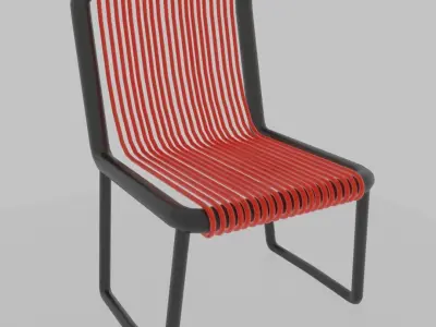 Metalic Line Chair Low-poly 3D model