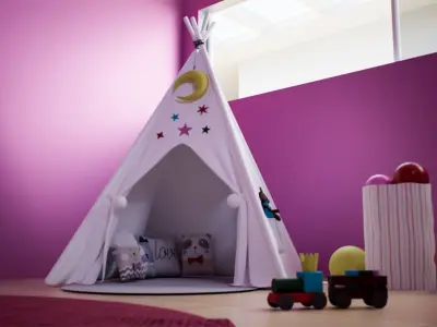 Sweethome front of modern house 3D model