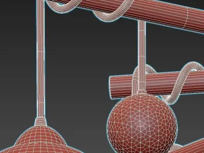 lussole-loft-astoria-grlsp-8308 ceiling light with nine glass... 3D model