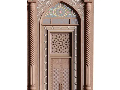 islamic arabic door and windows element set 583 3D model
