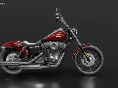  Harley-Davidson Street Bob 2017 Motorcycle 3D Model 