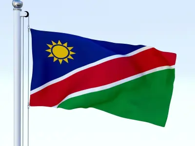 Animated Namibia Flag Low-poly 3D model