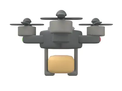 Drone Delivery Icon v1 003 Low-poly 3D model