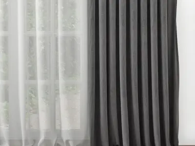 Curtain blackout curtains 3D model