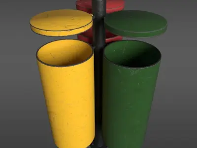 Basurero Ecologico Bristol Low-poly 3D model