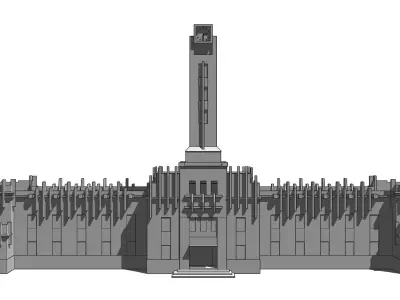Francisco Salamone Municipal Palace of Pellegrini Low-poly 3D model