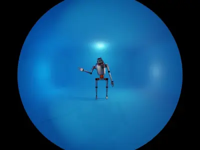 ROBOT in circle Low-poly 3D model